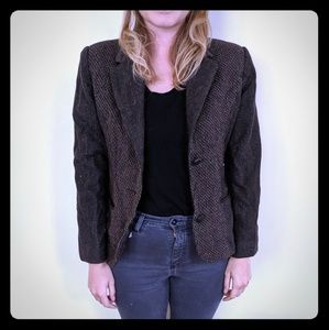 Vintage Blazer with Tweed and Leather